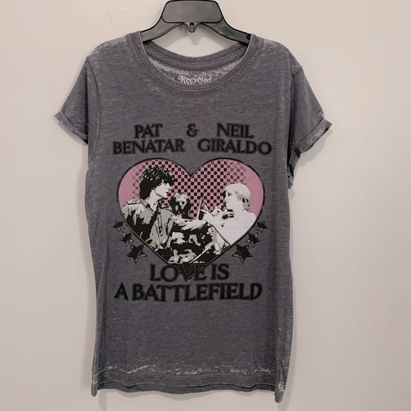 Recycled Karma Tops - NWOT Pat Benatar & Neil Giraldo Love Is A Battlefield Tee RECYCLED KARMA